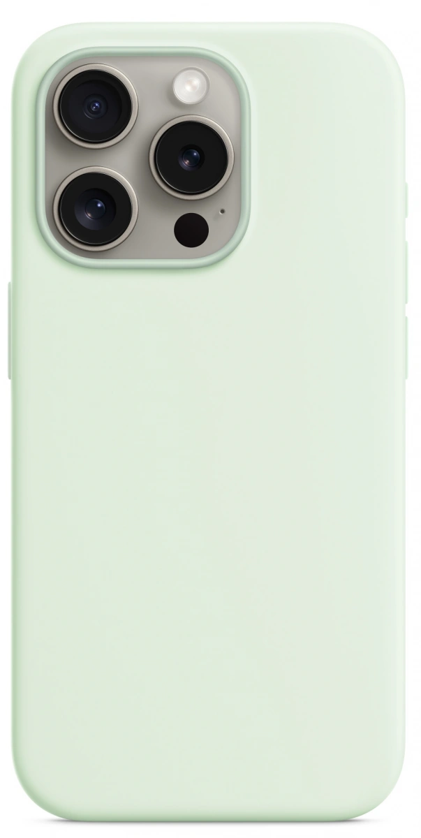 Накладка Silicone Case With MagSafe для iPhone 15 Pro, Soft Mint. Фото 1