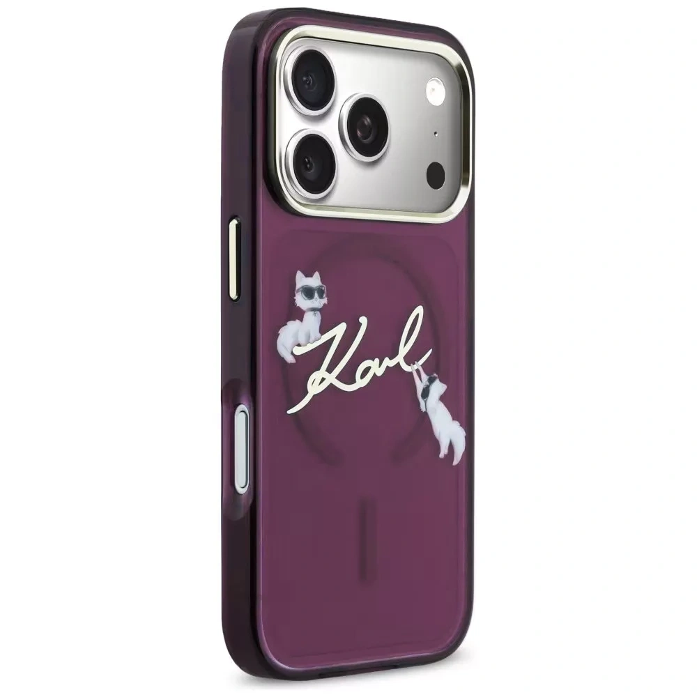 Накладка Lagerfeld для iPhone 18 Pro Max/17 Pro Max IML Choupettes OnLogo Met Cam Hard (MagSafe), Burgundy (KLHMP18X5HKSCAR). Фото 3