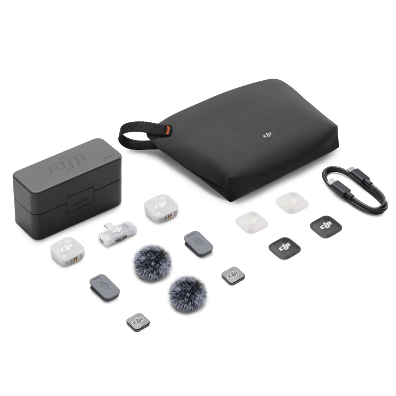 Микрофон беспроводной DJI Mic mini 2 (2 TX + 1 Mobile RX + Charging Case) (DMMR02). Фото 1