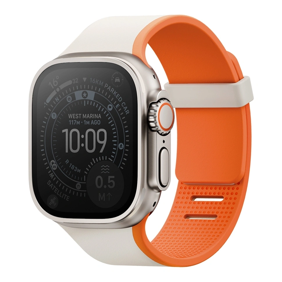 Ремешок Uniq для Apple Watch 44/45/49мм Revix IV reversible Magnetic, Clay/Volt Orange (49MM-REV4CLYVORG). Фото 1