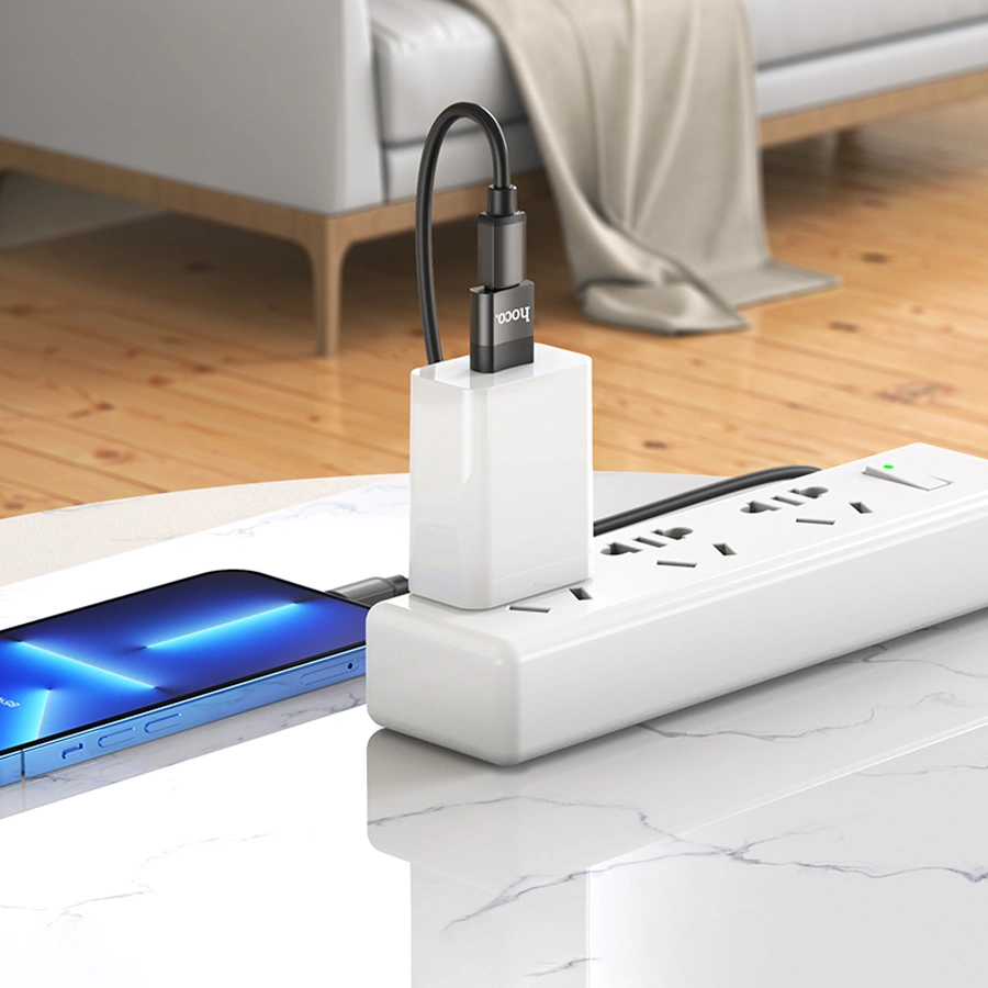 Переходник Hoco UA17 USB to Type-C USB2.0, Чёрный. Фото 7