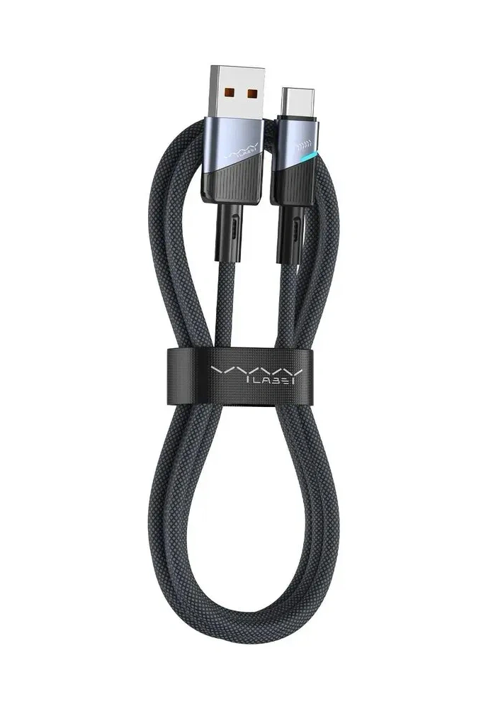 Кабель Vyvylabs Superb Series Fast Charging Cable USB to Type-C 3A 2м - Тёмно-серый (VCJLUC2-GY). Фото 1