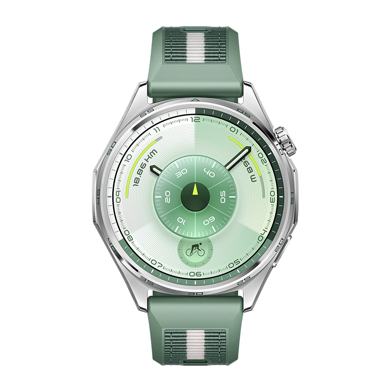 Умные часы Huawei Watch GT 6 46мм, Зелёный, Ремешок зелёный плетеный (ATM-B19). Фото 2
