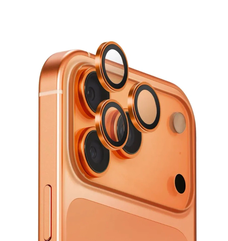 Защитное стекло на камеру Wiwu для iPhone 17 Pro /17 Pro Max Titan Ultra Clear Lens Guard, Оранжевое. Фото 1