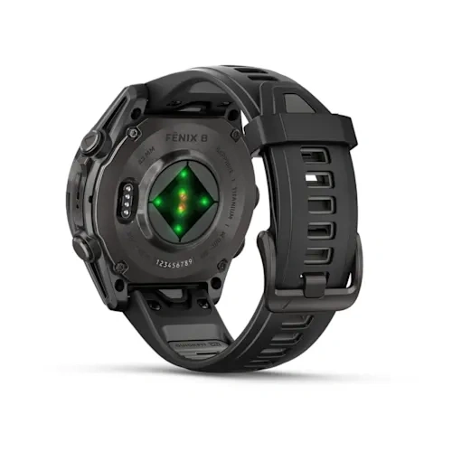 Умные часы Garmin Fenix 8 43mm, Amoled, Sapphire, Carbon Gray DLC Titanium with Black/Pebble Gray Silicone Band (010-02903-28). Фото 4
